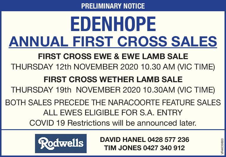 Edenhope Annual First Cross Ewe Sale