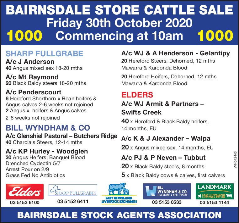 Bairnsdale Store Cattle Sale