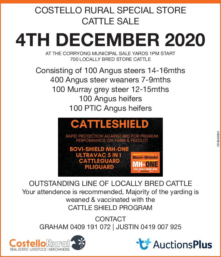 COSTELLO RURAL SPECIAL STORE CATTLE SALE