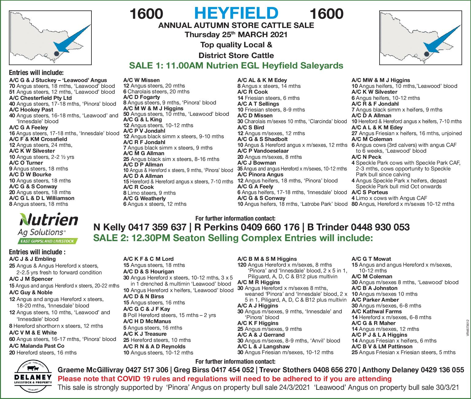 HEYFIELD ANNUAL AUTUMN STORE CATTLE SALE