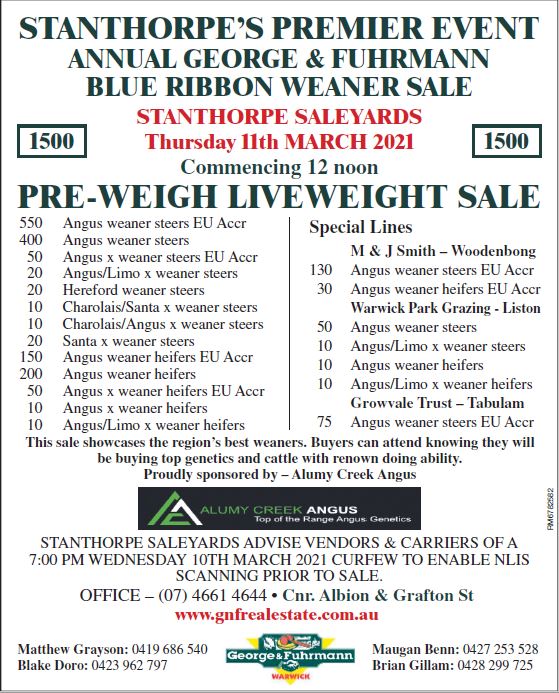 Blue Ribbon Weaner Sale
