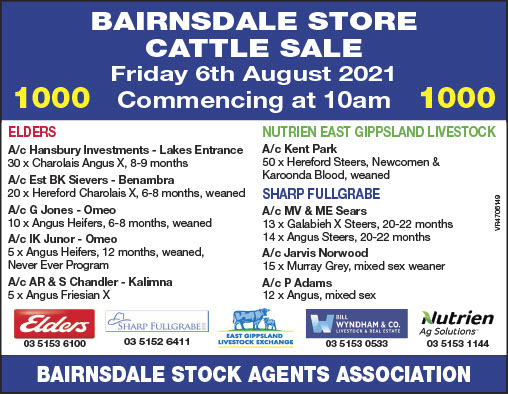 BAIRNSDALE STORE CATTLE SALE