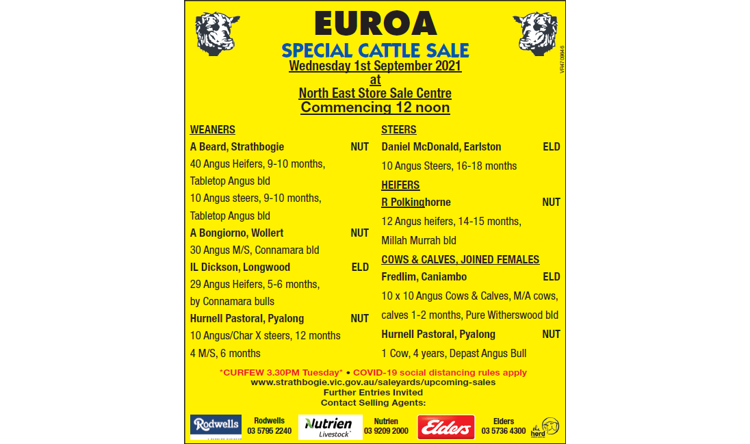EUROA SPECIAL CATTLE SALE