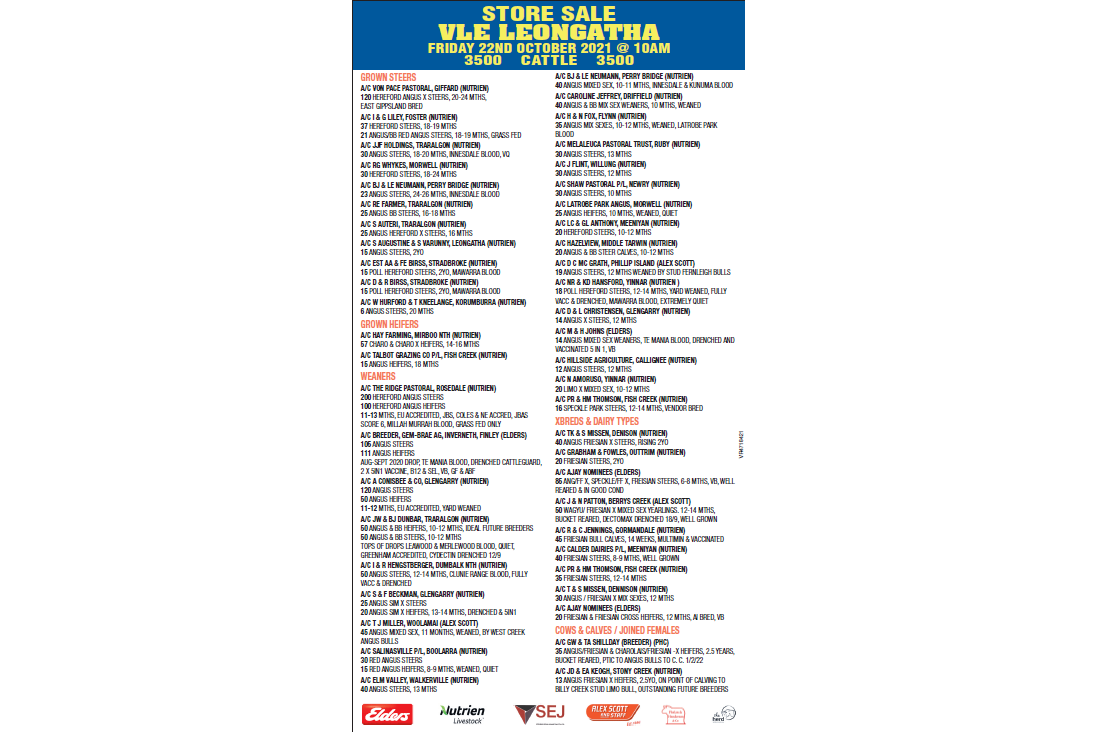 STORE SALE VLE LEONGATHA