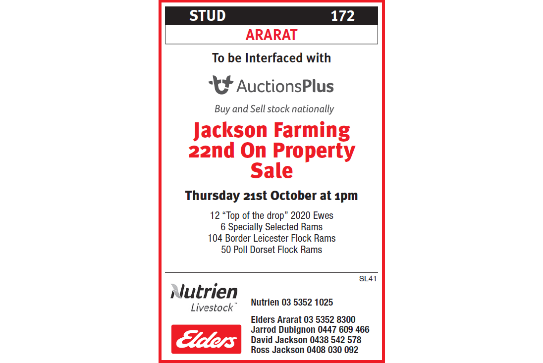 ARARAT Jackson Farming 22nd On Property Sale