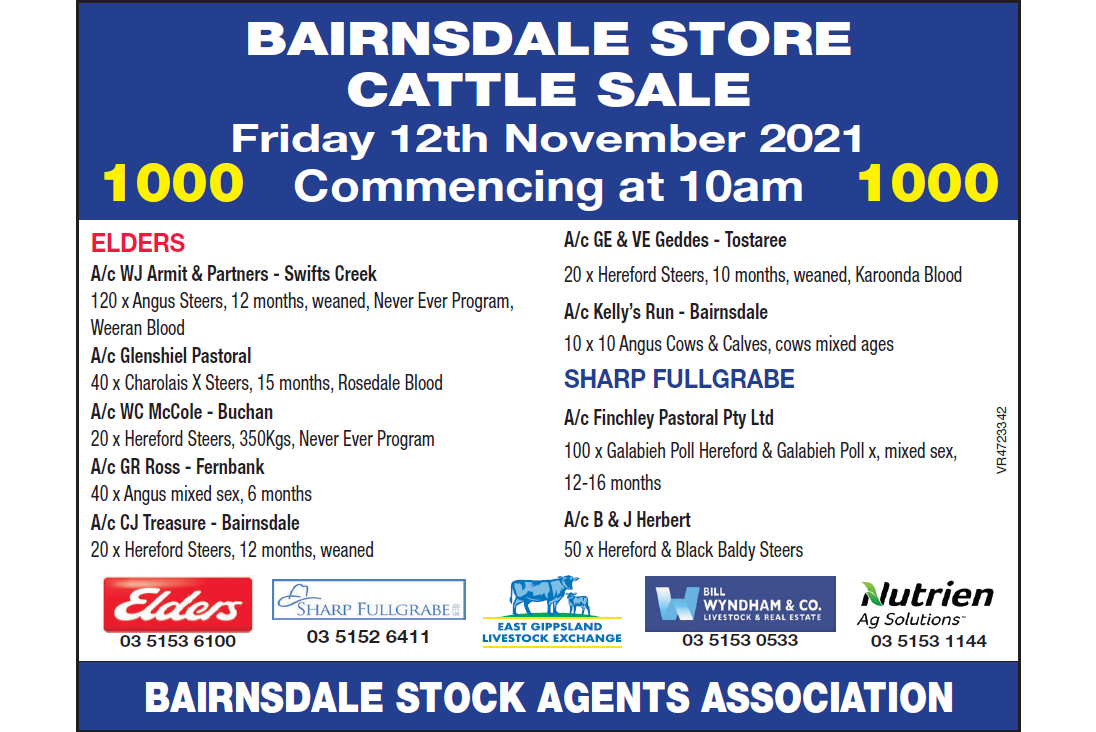 BAIRNSDALE STORE CATTLE SALE
